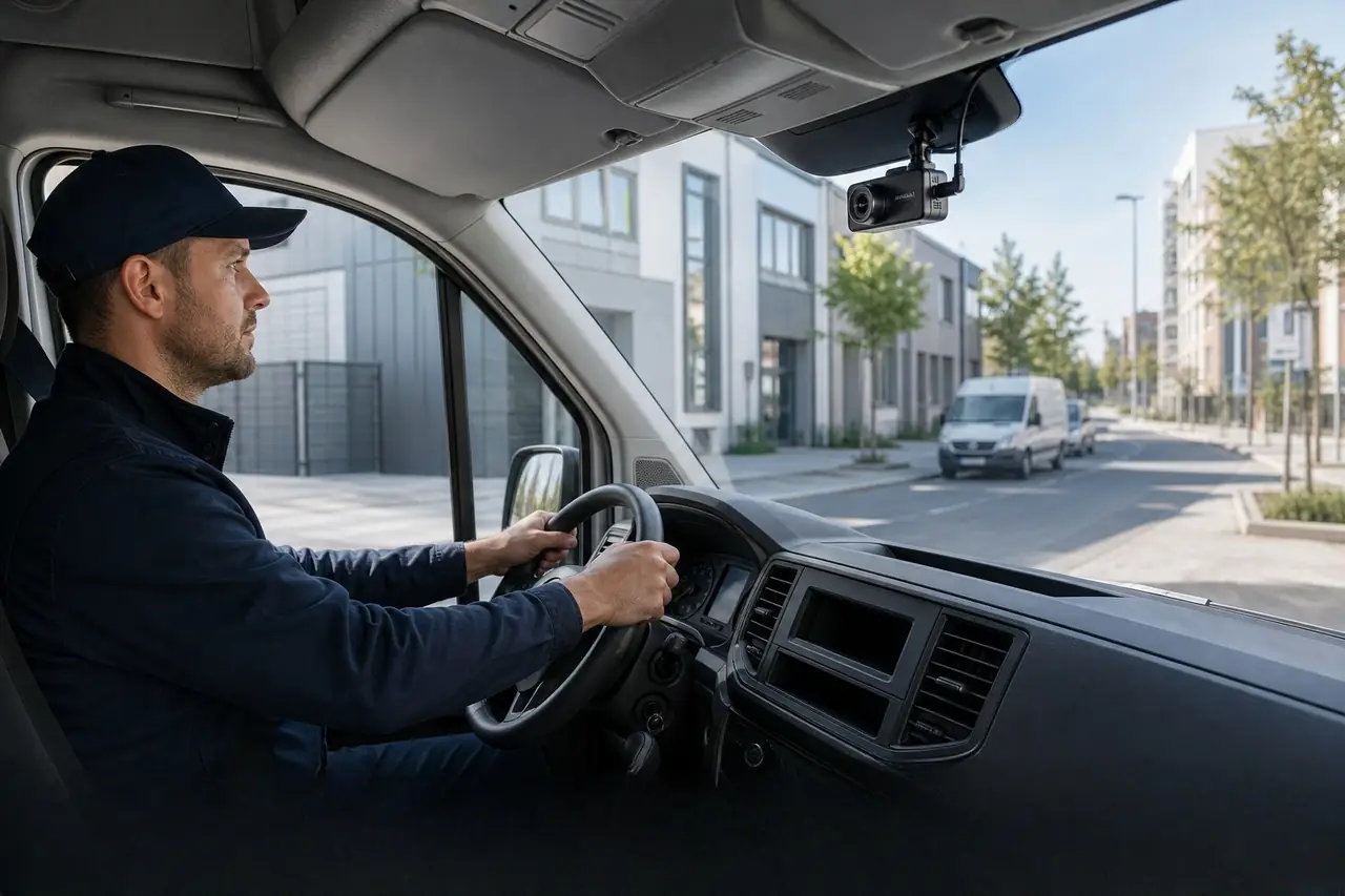 Commercial van and driver dashboard